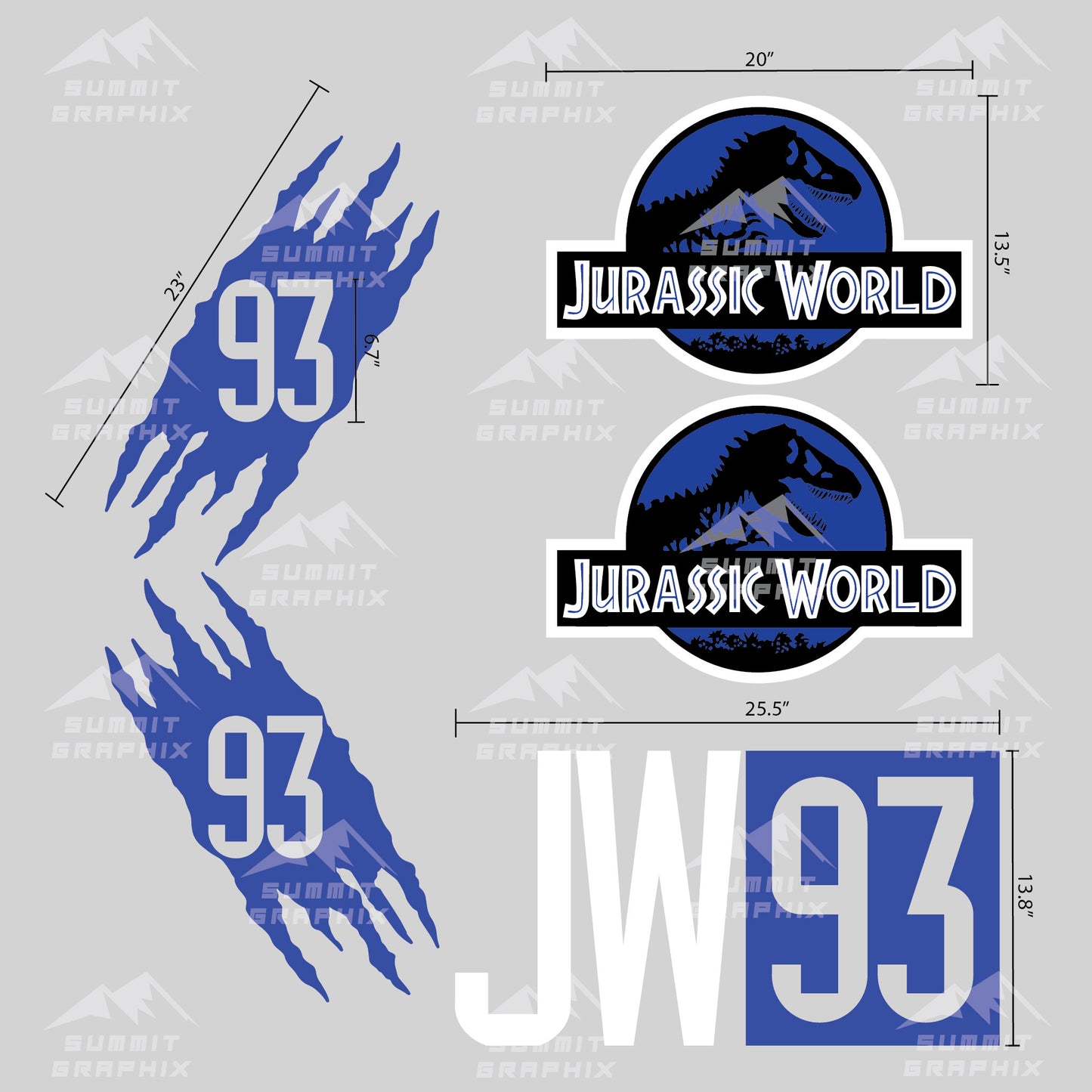 Custom Jurassic World Scratch Decal Kit